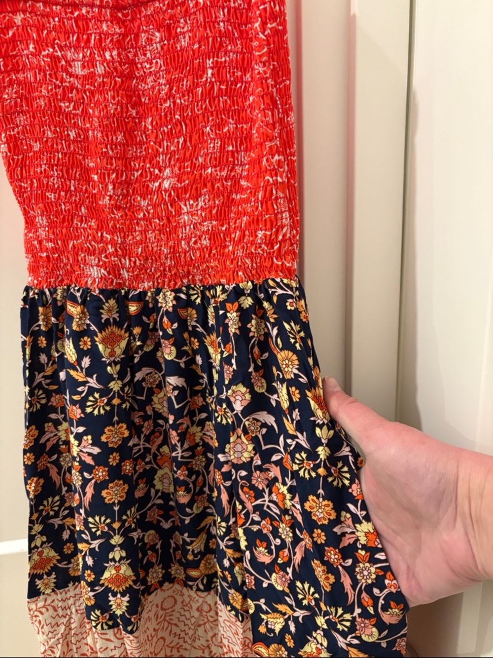 LAST ONE NEW [Haptics] Vacay Vibes Floral Smocked Tiered Maxi Dress Women's S - Picture 7 of 10